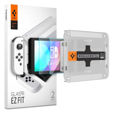 SPIGEN Glass EZ FIT 2-pack Nintendo Switch OLED Čirá