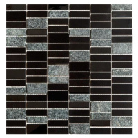 Nerezová mozaika Premium Mosaic Stone černá 30x30 cm mat / lesk MOS4815BK