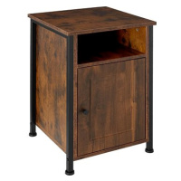TecTake Noční stolek Blackburn 40 × 42 × 60,5 cm - Industrial tmavé dřevo