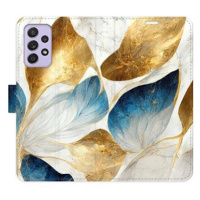 iSaprio flip pouzdro GoldBlue Leaves pro Samsung Galaxy A52 / A52 5G / A52s