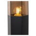 Venkovní stojací lampa černá s kouřovým stínítkem šestiúhelníková 70 cm - Dánsko