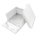 Podložka dortová stříbrná čtverec 27,9cm x 27,9cm + dortová krabice s víkem - PME