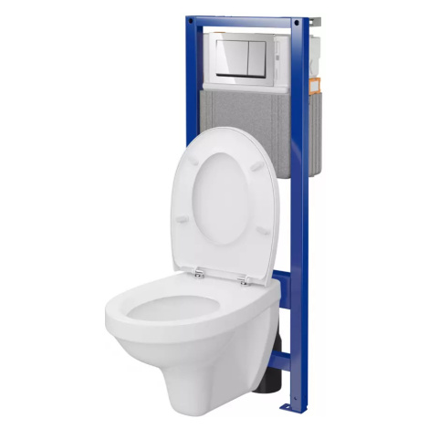Podomítkový WC set Agis II B980 ovládací tlačítko chrom Enter II CERSANIT