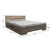 Manželská postel 160x200 cm s úložným prostorem TK060