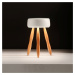 OleV OLEV Drum designová stolní lampa aku dřevo/bílá