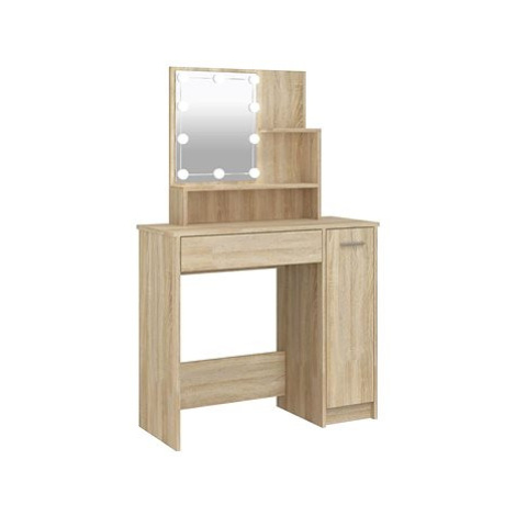 Shumee Toaletní stolek s LED dub sonoma 86,5 × 35 × 136 cm