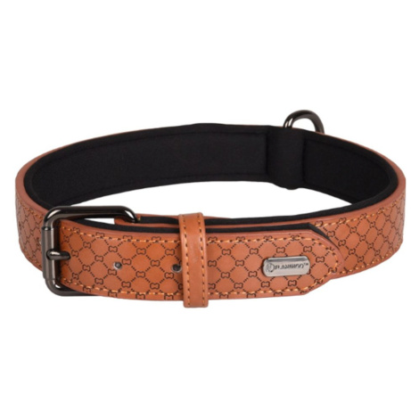 Kožený obojek Flamingo pro psy Patti hnědá - L: 38-48cm