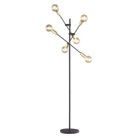 Trio Lighting Stojací lampa Cross v černém a zlatém designu
