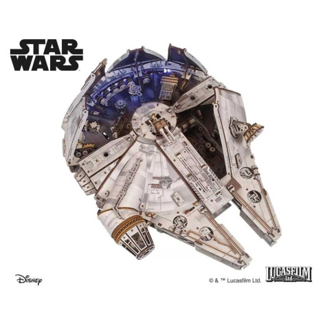 Ugears 3D dřevěná mechanická skládačka Star Wars Millennium Falcon