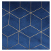 Dekorační vzorovaný závěs s poutky s tunýlkem SANSO modrá 140x260 cm (cena za 1 kus) MyBestHome
