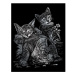 Škrábací obrázek stříbrný - Kočky