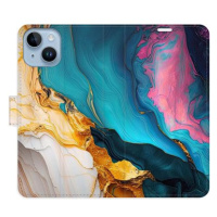 iSaprio Flip pouzdro Colourful Marble pro iPhone 14