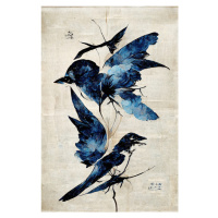 Ilustrace Blue Birds, Treechild, 26.7 × 40 cm