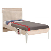 Studentská postel 100x200cm s poličkou veronica - dub světlý/bílá