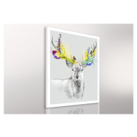 Obraz na plátně DEER IN COLORS B různé rozměry Ludesign ludesign obrazy: 80x60 cm