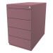BISLEY Stacionární kontejner Note™, se 4 univerzálními zásuvkami, hloubka 775 mm, růžová