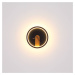 Globo LED nástěnné světlo Sussy s hodinami černá/dřevo