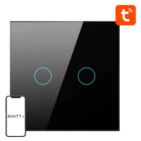 Přepínač Avatto ZigBee Touch Light Switch ZTS02-EU-B2 Double TUYA (Black)