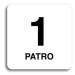 Accept Piktogram "1 patro" (80 × 80 mm) (bílá tabulka - černý tisk bez rámečku)