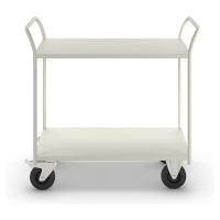 Kongamek Stolový vozík KM41, 2 etáže, d x š x v 1070 x 550 x 1000 mm, bílá, 2 otočná kola s brzd