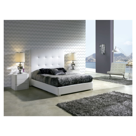 Estila Elegantní postel PATRICIA s koženým čalouněním a úložným prostorem 200 cm
