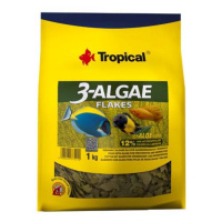 Tropical 3-Algae Flakes 1kg krmivo s řasami pro sladkovodní  a mořské ryby