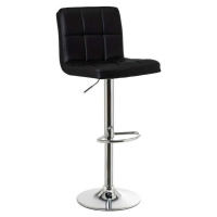 Černé barové židle s nastavitelnou výškou z imitace kůže v sadě 2 ks (výška sedáku 93 cm) – Casa