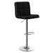 Černé barové židle s nastavitelnou výškou z imitace kůže v sadě 2 ks (výška sedáku 93 cm) – Casa