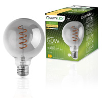 LED žárovka dekorační E27 G95 6W = 50W 420lm 2200K Teplá 360° Filament LUMILED GLOBE Kouřová