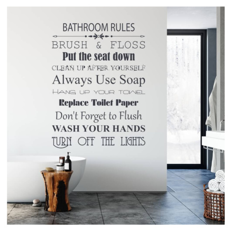 Samolepka na zeď - Bathroom Rules INSPIO