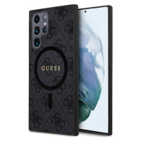 Guess PU Leather 4G Colored Ring MagSafe kryt Samsung Galaxy S24 Ultra černý