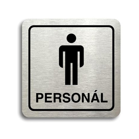 Accept Piktogram "WC muži personál" (80 × 80 mm) (stříbrná tabulka - černý tisk)