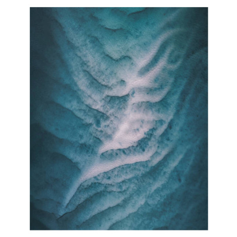 Umělecká fotografie Aerial shot of river bed textures,, Abstract Aerial Art, (30 x 40 cm)