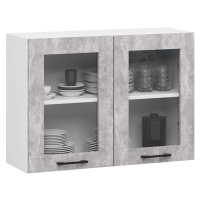 Ak furniture Závěsná kuchyňská skříňka OLIVIE W 80x58 cm matná bílá/beton