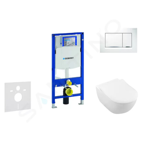Geberit 111.300.00.5 NI5 - Modul pro závěsné WC s tlačítkem Sigma30, bílá/lesklý chrom + Villero