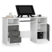 Ak furniture Volně stojící psací stůl ANA 124 cm bílý/grafitový