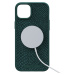 NJORD Salmon Leather Magsafe kryt iPhone 15 Plus zelený