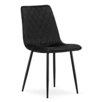 TEXTILOMANIE Černá sametová židle Turin s černými nohami