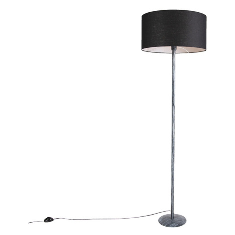 Stojací lampa šedá s černým odstínem 50 cm - Simplo QAZQA