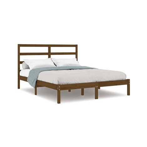 Rám postele medově hnědý masivní borovice 140 × 200 cm, 3104936 SHUMEE