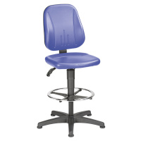 bimos Pracovní otočná židle, s přestavováním výšky plynovým pístem, koženkový potah, modrá, s po