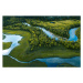 Fotografie Swamp, river and trees seen from above, Baac3nes, 40 × 26.7 cm