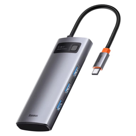 USB Hub Adapter 5in1 Baseus Hub USB-C to 3x USB 3.0 + HDMI + USB-C PD (6932172602628)