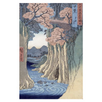 Ando or Utagawa Hiroshige - Obrazová reprodukce The monkey bridge in the Kai province,, (26.7 x 