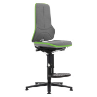 bimos Pracovní otočná židle NEON, patky, stupínek pro nohy, synchronní mechanika, Supertec, zele