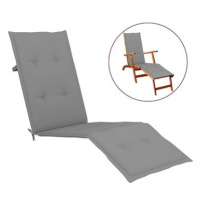 Poduška na polohovací židli šedá (75+105) x 50 x 4 cm