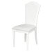 Estila Rustikální bilá dřevěná jídelní židle Belliene bílé barvy s čalouněním a vyřezávaným opěr