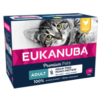 Eukanuba Adult bez obilovin 12 x 85 g - kuřecí