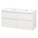 MEREO Opto, koupelnová skříňka s umyvadlem z litého mramoru 121 cm, bílá CN913M