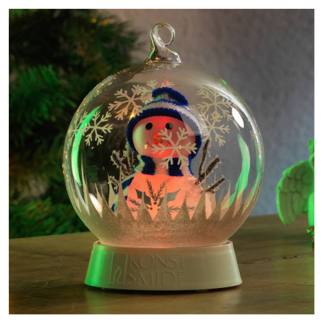 Konstsmide Christmas LED světlo skleněná koule sněhulák Konstmide